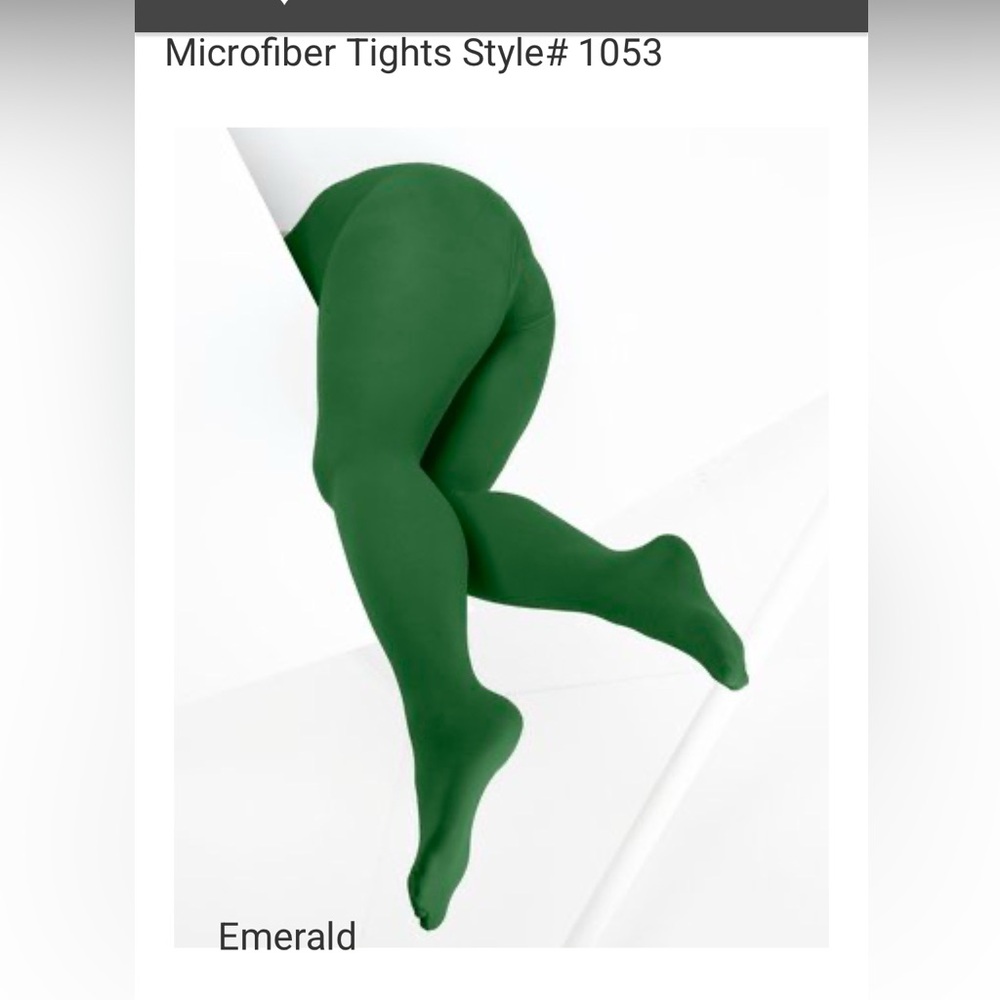 We Love Colors Microfiber Tights - Style# 1053. Emerald. Size S/M